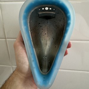 Sweat soaked steel cup
